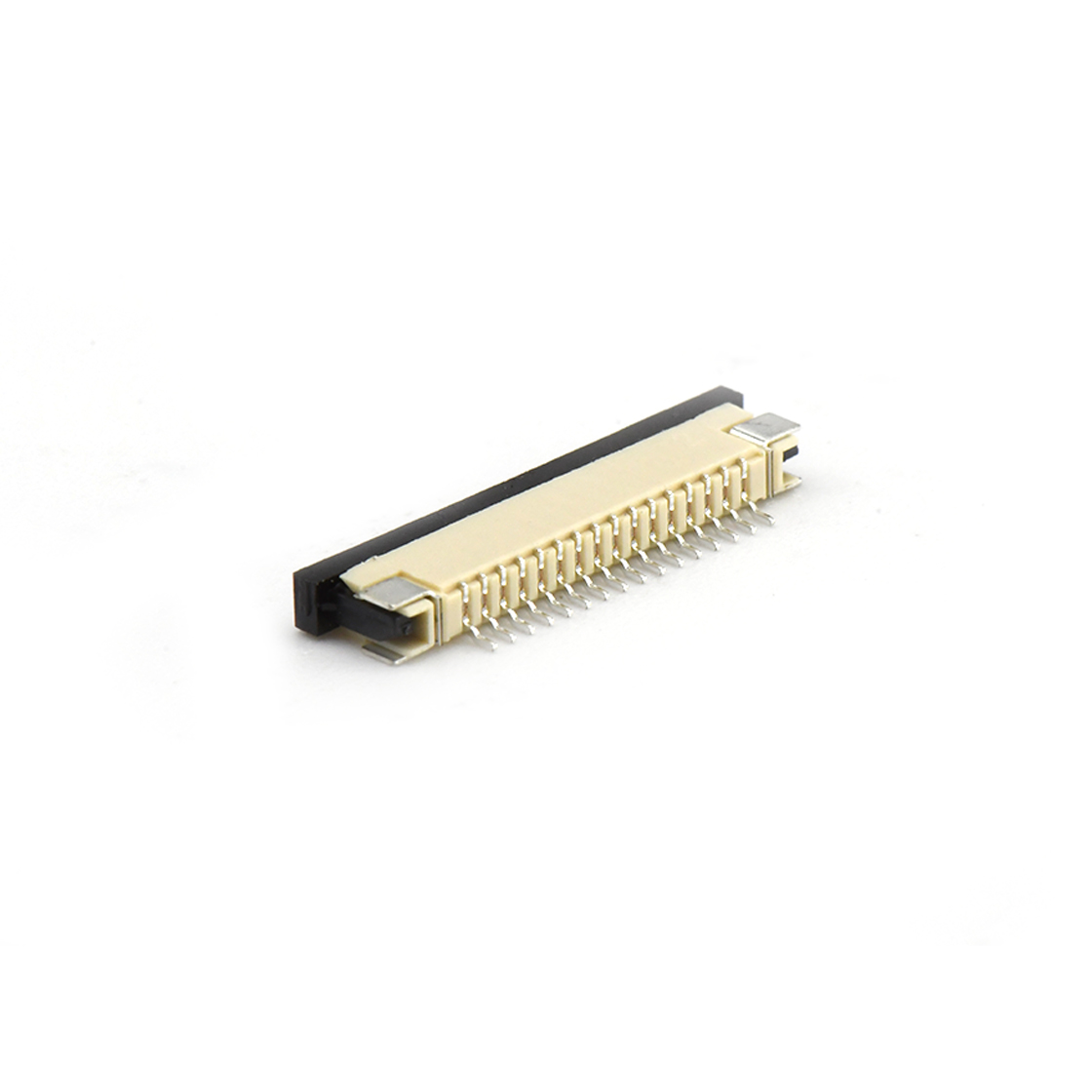 FPC 1.0Pitch-H2.5卧贴下接触抽屉式 16pin 本色 镀亮锡